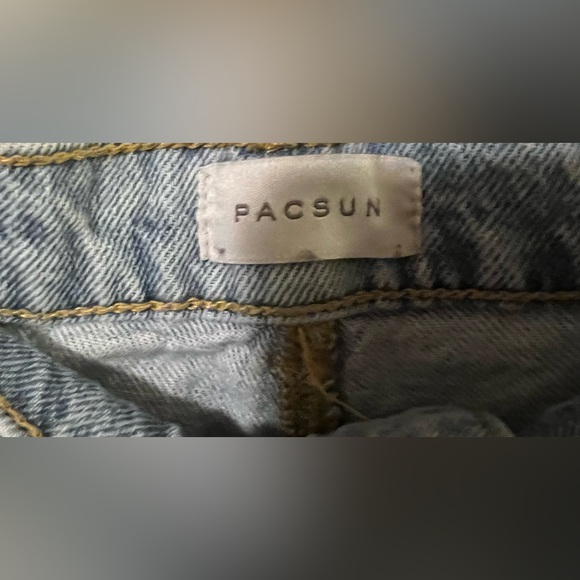 Pacsun Jordyn Low Rise Straight Leg Jeans Ripped Knee Light Indigo 30 - Picture 3 of 5